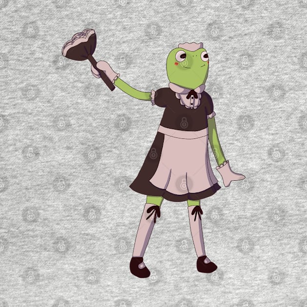 Frog with maid dress by annoyingarts